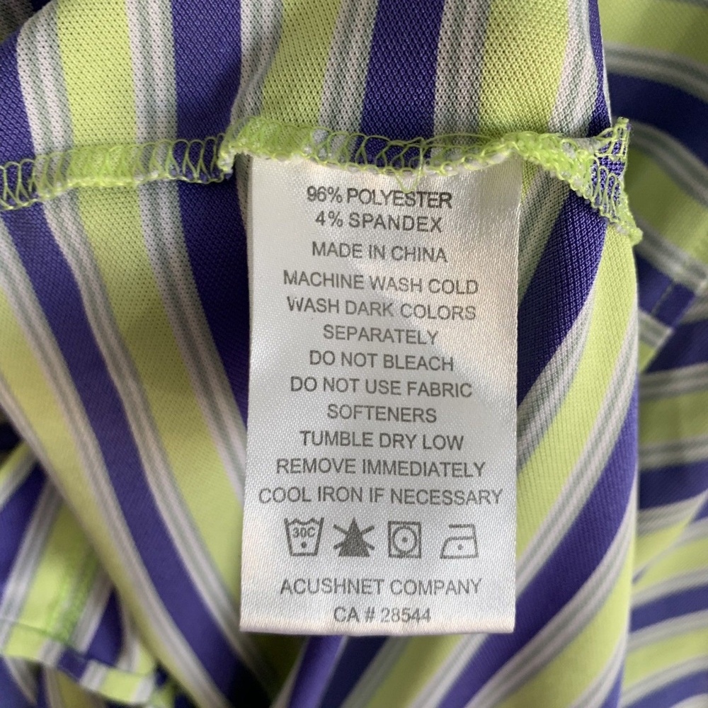 FootJoy Green Purple Striped Polo Shirt - Picture 4 of 6